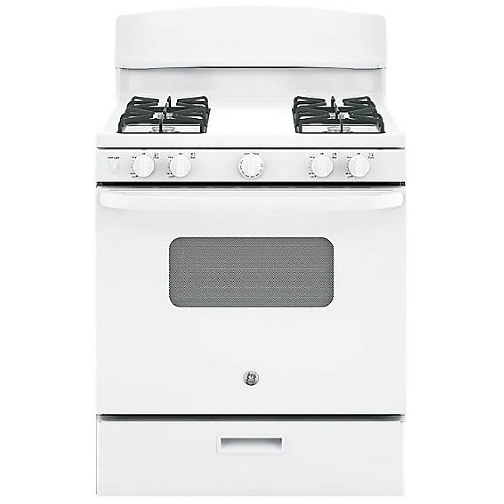 GE JCGBS10DEMWW Gas Range, 30 inch Exterior Width, 4 Burners, 4.8 cu. ft. Capacity, Broiler Drawer, 1 Oven, White colour