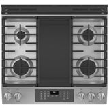 GE JCGS760SPSS Gas Range, 5.6 cu. ft. Capacity, 30 inch Exterior Width, Self Clean, Convection, 5 Burners, Storage Drawer, Yes, 18,000 BTU Highest Burner, Stainless Steel colour