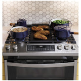 GE JCGSS86SPSS Gas Range, 6.7 cu. ft. Capacity, 30 inch Exterior Width, Manual Clean, True Convection, 5 Burners, Yes, 18,000 BTU Highest Burner, Double Oven, Stainless Steel colour