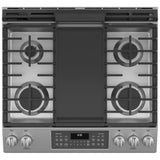 GE JCGSS86SPSS Gas Range, 6.7 cu. ft. Capacity, 30 inch Exterior Width, Manual Clean, True Convection, 5 Burners, Yes, 18,000 BTU Highest Burner, Double Oven, Stainless Steel colour