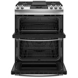 GE JCGSS86SPSS Gas Range, 6.7 cu. ft. Capacity, 30 inch Exterior Width, Manual Clean, True Convection, 5 Burners, Yes, 18,000 BTU Highest Burner, Double Oven, Stainless Steel colour