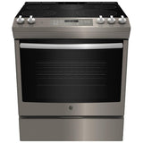 GE JCS840EMES Electric Range, 5.3 cu. ft. Capacity, 30 inch Exterior Width, True Convection, 5 Burners, Storage Drawer, Self Clean, 3,000 W Highest Element, Slate colour