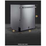 JennAir JDAF5924RL Dishwasher, 24 inch Exterior Width, 38 dB Decibel Level, Fully Integrated, Stainless Interior, 6 Wash Cycles, 14 Capacity (Place Settings), 3 Loading Racks, Stainless Steel colour