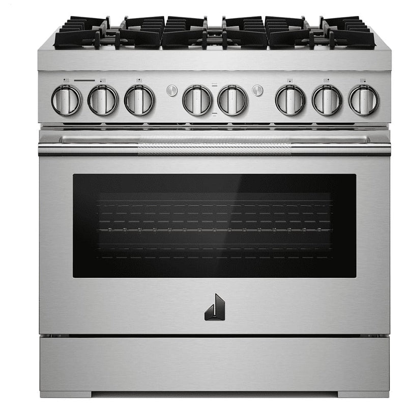 JennAir Rise JDRP436HL Dual Fuel Range, 5.1 cu. ft. Capacity, 36 inch Exterior Width, Dual Fan True Convection, 6 Burners, Self Clean, Stainless Steel colour