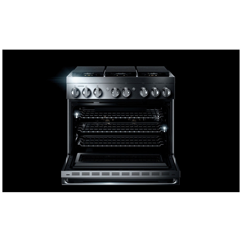 JennAir Noir JDRP436HM Dual Fuel Range, 5.1 cu. ft. Capacity, 36 inch Exterior Width, Convection, 6 Burners