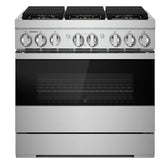 JennAir Noir JDRP436HM Dual Fuel Range, 5.1 cu. ft. Capacity, 36 inch Exterior Width, Dual Fan True Convection, 6 Burners, Self Clean, Stainless Steel colour