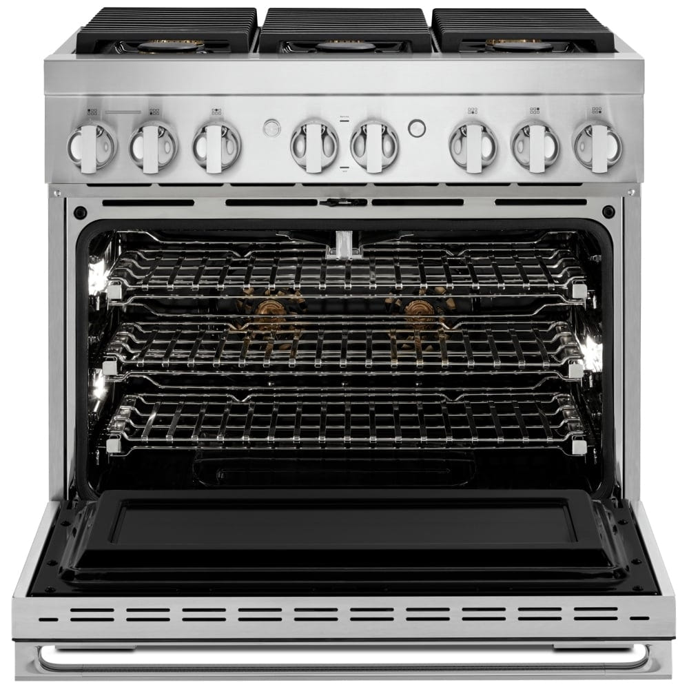 JennAir Noir JDRP436HM Dual Fuel Range, 5.1 cu. ft. Capacity, 36 inch Exterior Width, Convection, 6 Burners