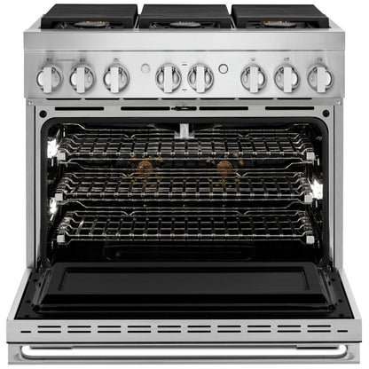 JennAir Noir JDRP436HM Dual Fuel Range, 5.1 cu. ft. Capacity, 36 inch Exterior Width, Convection, 6 Burners