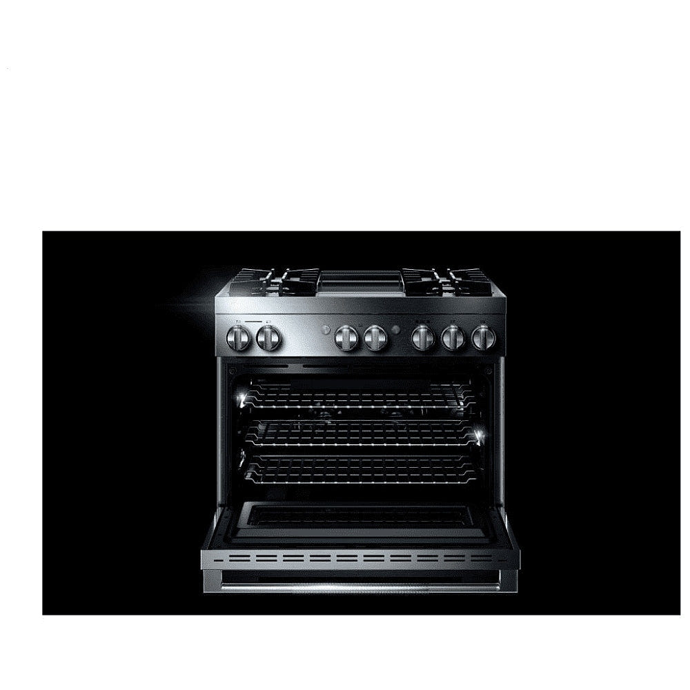 JennAir Rise JDRP536HL Dual Fuel Range, 5.1 cu. ft. Capacity, 36 inch Exterior Width, Convection, 4 Burners