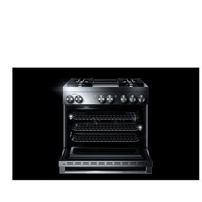 JennAir Rise JDRP536HL Dual Fuel Range, 5.1 cu. ft. Capacity, 36 inch Exterior Width, Convection, 4 Burners