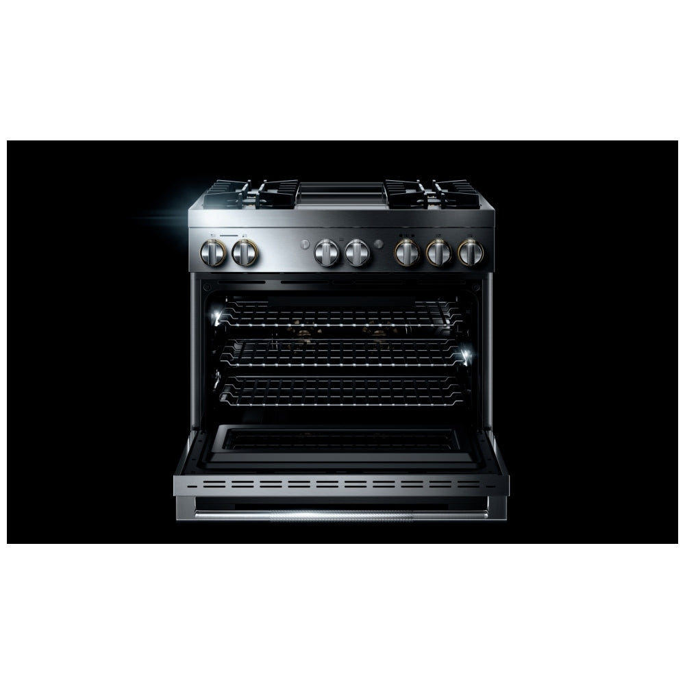 JennAir Rise JDRP536HL Dual Fuel Range, 5.1 cu. ft. Capacity, 36 inch Exterior Width, Convection, 4 Burners