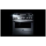 JennAir Rise JDRP536HL Dual Fuel Range, 5.1 cu. ft. Capacity, 36 inch Exterior Width, Dual Fan Convection, 4 Burners, Self Clean, Stainless Steel colour