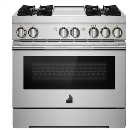 JennAir Rise JDRP536HL Dual Fuel Range, 5.1 cu. ft. Capacity, 36 inch Exterior Width, Convection, 4 Burners