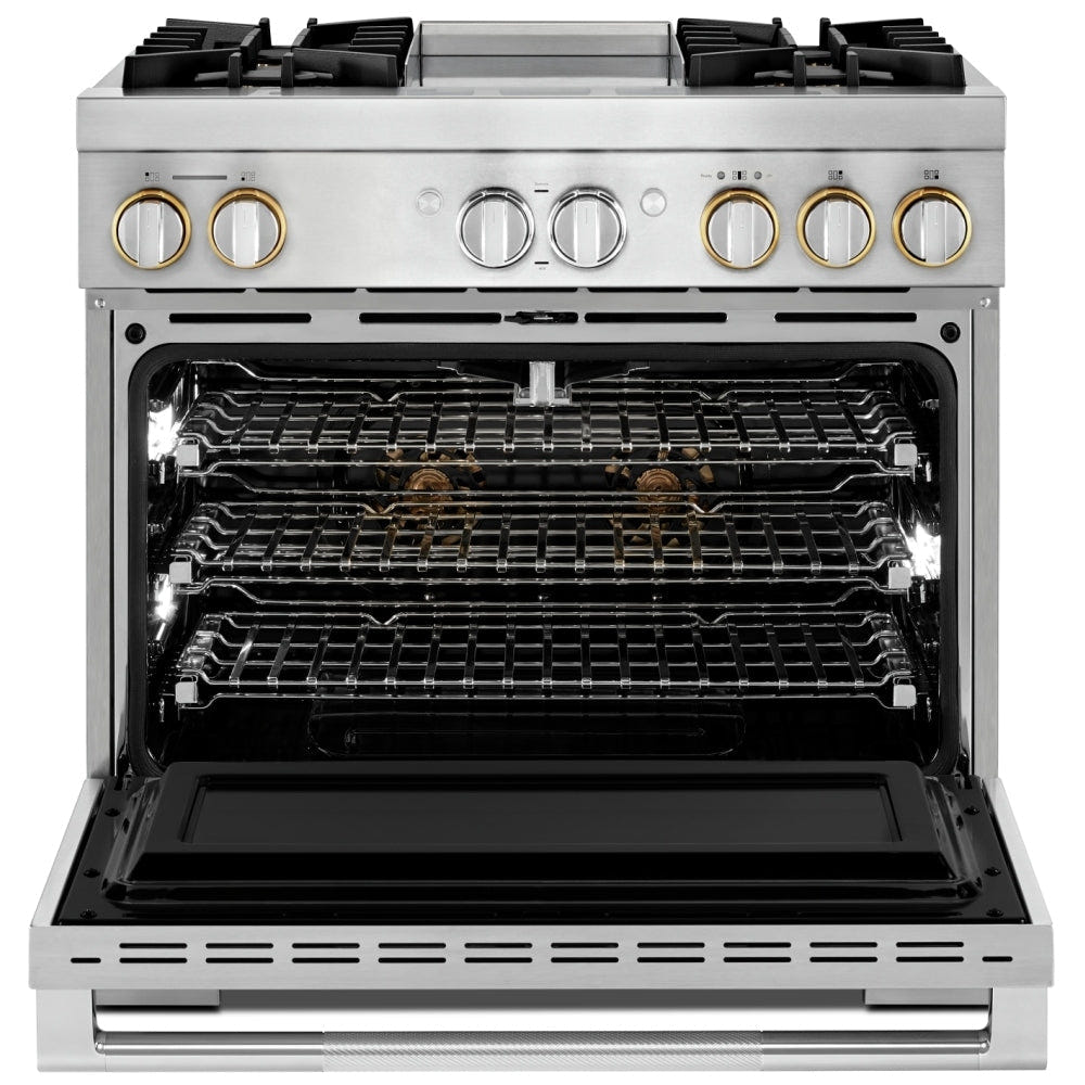 JennAir Rise JDRP536HL Dual Fuel Range, 5.1 cu. ft. Capacity, 36 inch Exterior Width, Convection, 4 Burners