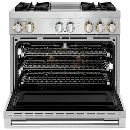 JennAir Rise JDRP536HL Dual Fuel Range, 5.1 cu. ft. Capacity, 36 inch Exterior Width, Convection, 4 Burners