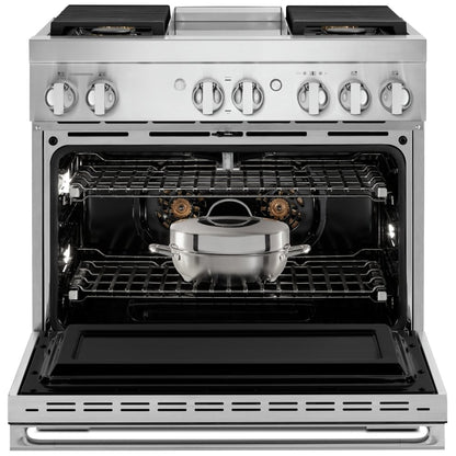 JennAir Noir JDRP536HM Dual Fuel Range, 5.1 cu. ft. Capacity, 36 inch Exterior Width, Convection, 4 Burners