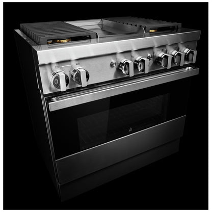 JennAir Noir JDRP536HM Dual Fuel Range, 5.1 cu. ft. Capacity, 36 inch Exterior Width, Convection, 4 Burners