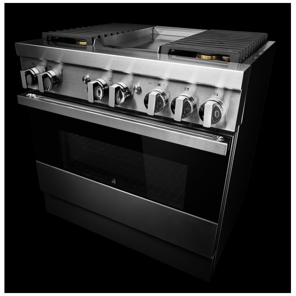 JennAir Noir JDRP536HM Dual Fuel Range, 5.1 cu. ft. Capacity, 36 inch Exterior Width, Convection, 4 Burners