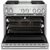 JennAir Noir JDRP536HM Dual Fuel Range, 5.1 cu. ft. Capacity, 36 inch Exterior Width, Dual Fan Convection, 4 Burners, Self Clean, Stainless Steel colour