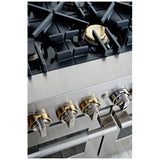 JennAir Rise JDRP548HL Dual Fuel Range, 6.3 cu. ft. Capacity, 48 inch Exterior Width, Dual Fan Convection, 6 Burners, Self Clean, Double Oven, Stainless Steel colour