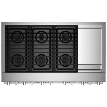 JennAir Noir JDRP548HM Dual Fuel Range, 6.3 cu. ft. Capacity, 48 inch Exterior Width, Convection, 6 Burners