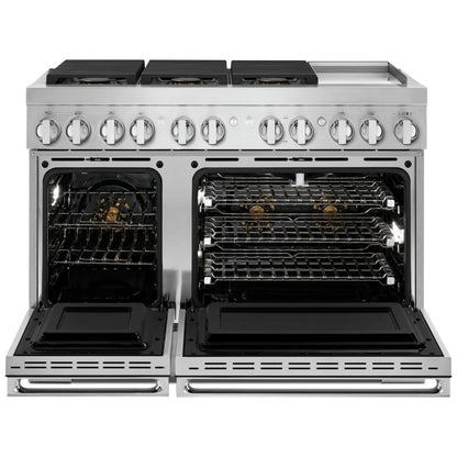 JennAir Noir JDRP548HM Dual Fuel Range, 6.3 cu. ft. Capacity, 48 inch Exterior Width, Convection, 6 Burners