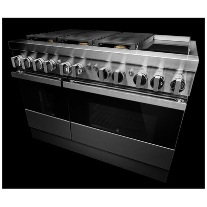 JennAir Noir JDRP548HM Dual Fuel Range, 6.3 cu. ft. Capacity, 48 inch Exterior Width, Convection, 6 Burners