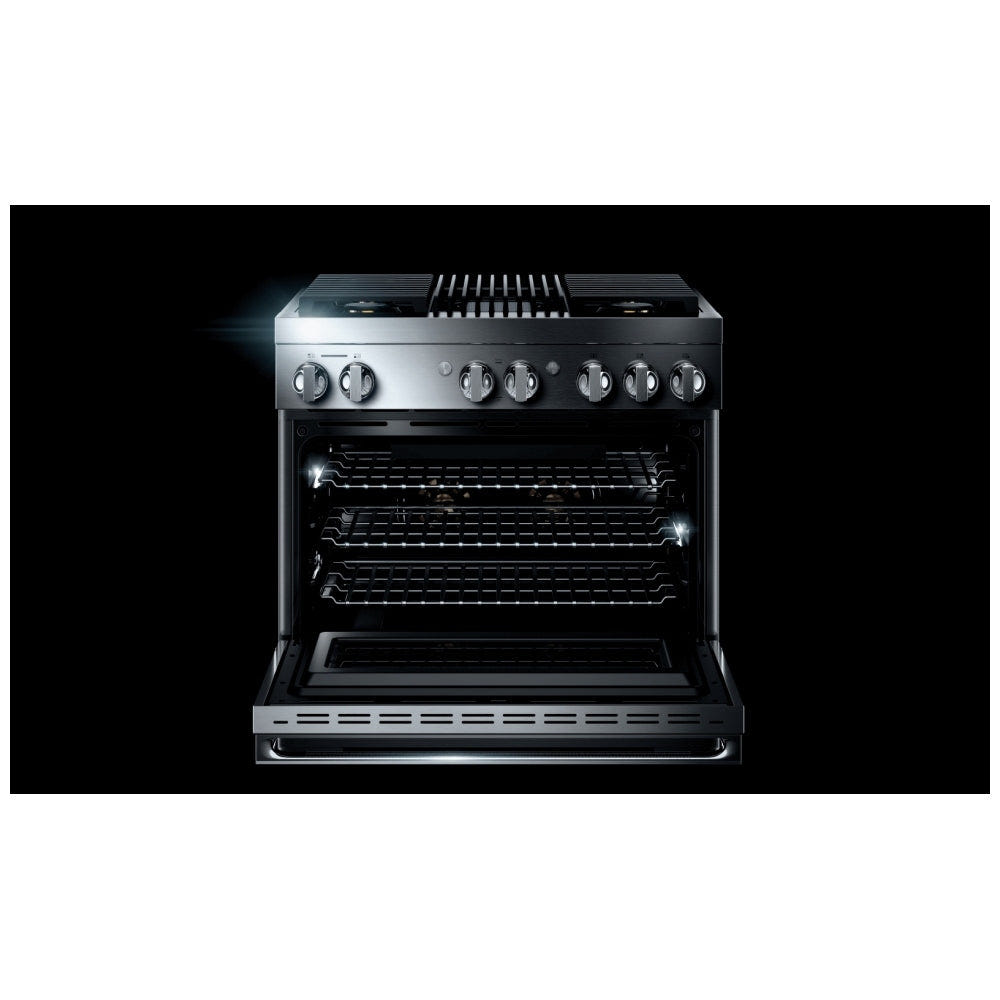 JennAir Noir JDRP636HM Dual Fuel Range, 5.1 cu. ft. Capacity, 36 inch Exterior Width, Convection, 4 Burners