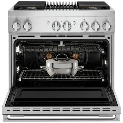 JennAir Noir JDRP636HM Dual Fuel Range, 5.1 cu. ft. Capacity, 36 inch Exterior Width, Convection, 4 Burners