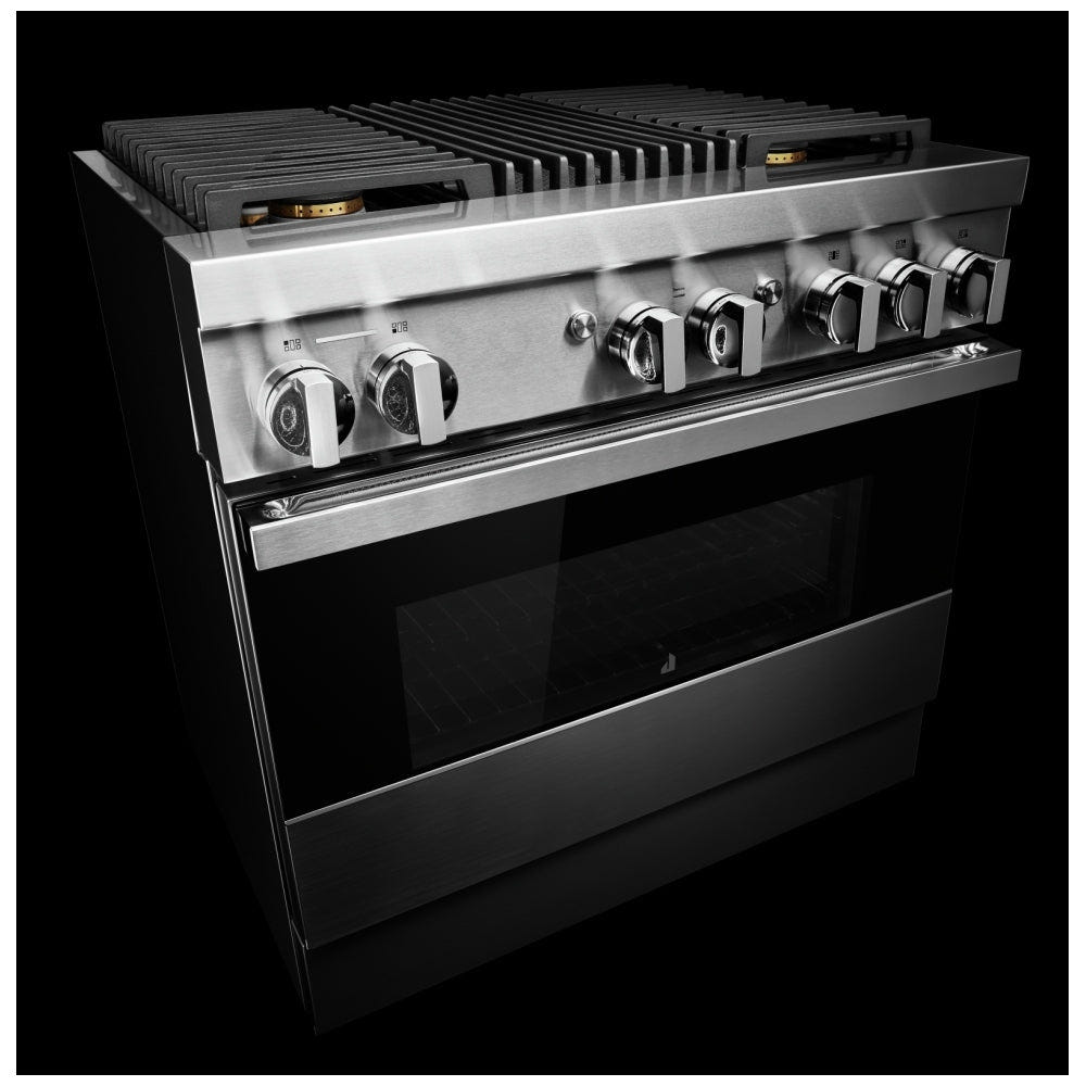 JennAir Noir JDRP636HM Dual Fuel Range, 5.1 cu. ft. Capacity, 36 inch Exterior Width, Convection, 4 Burners