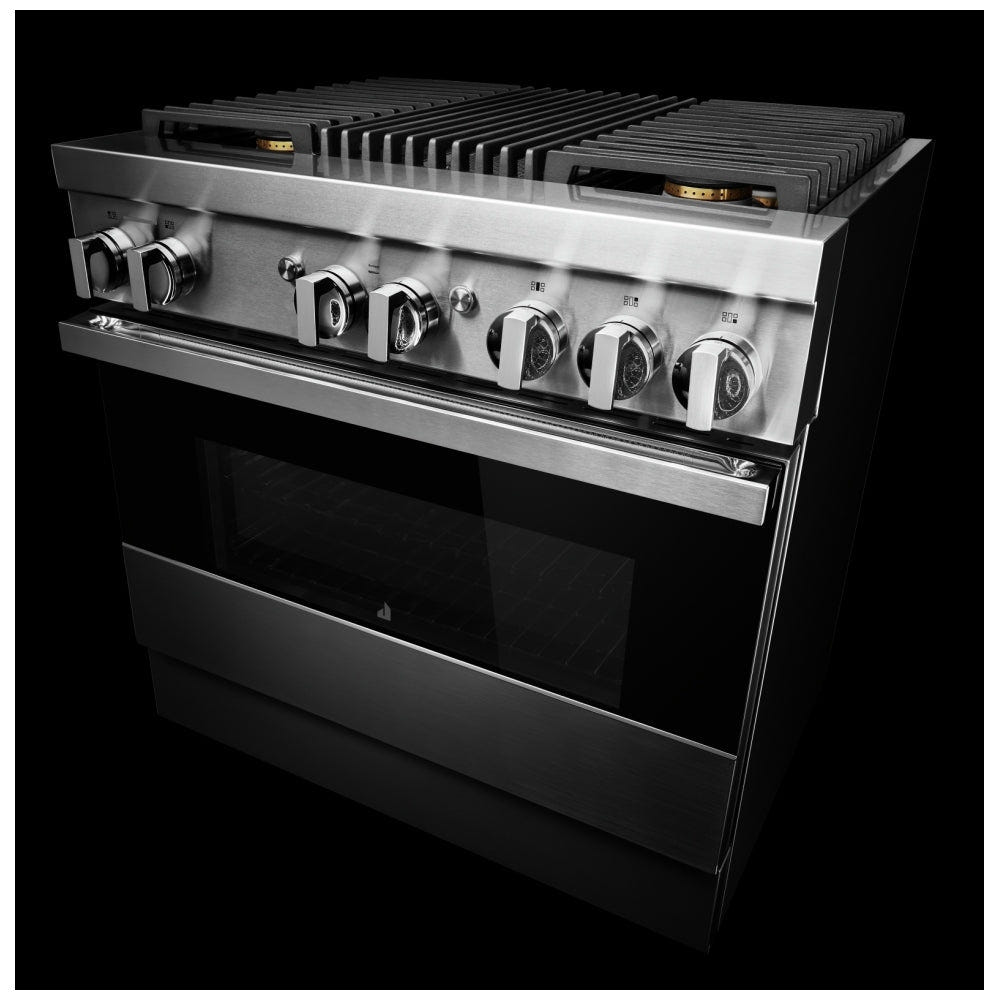 JennAir Noir JDRP636HM Dual Fuel Range, 5.1 cu. ft. Capacity, 36 inch Exterior Width, Convection, 4 Burners
