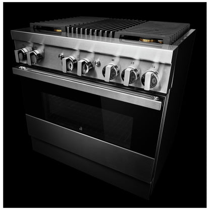 JennAir Noir JDRP636HM Dual Fuel Range, 5.1 cu. ft. Capacity, 36 inch Exterior Width, Convection, 4 Burners