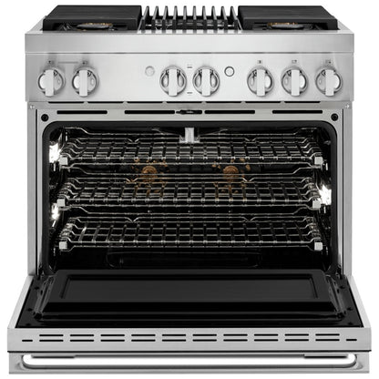 JennAir Noir JDRP636HM Dual Fuel Range, 5.1 cu. ft. Capacity, 36 inch Exterior Width, Convection, 4 Burners