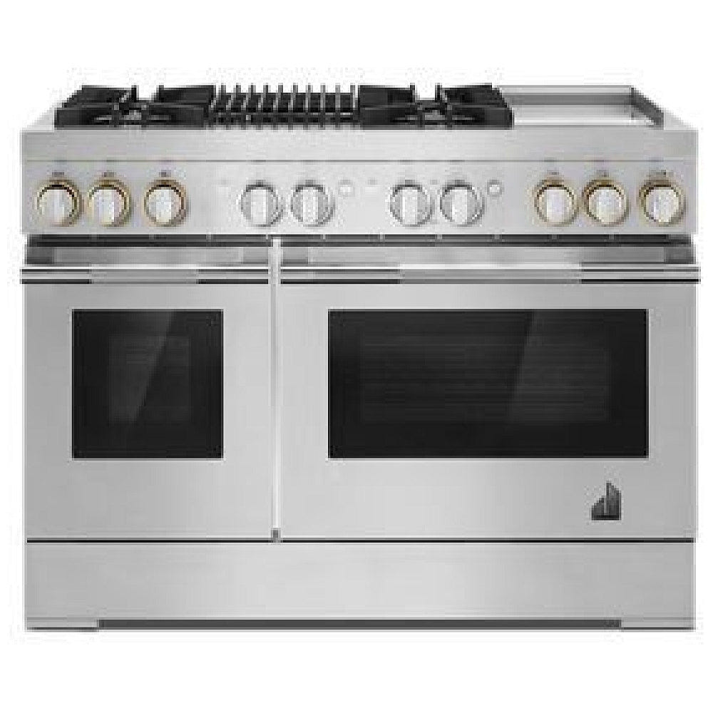 JennAir Rise JDRP748HL Dual Fuel Range, 6.3 cu. ft. capacity, 48 inch exterior width, True Convection, 4 Burners