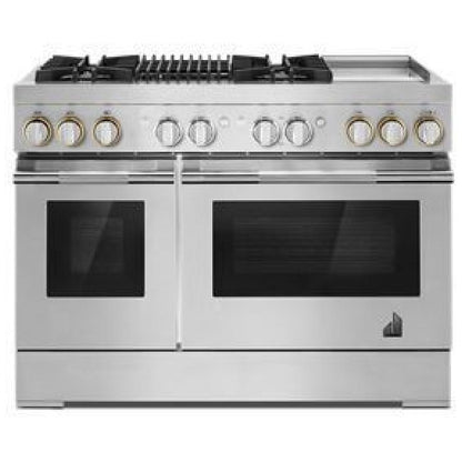 JennAir Rise JDRP748HL Dual Fuel Range, 6.3 cu. ft. capacity, 48 inch exterior width, True Convection, 4 Burners