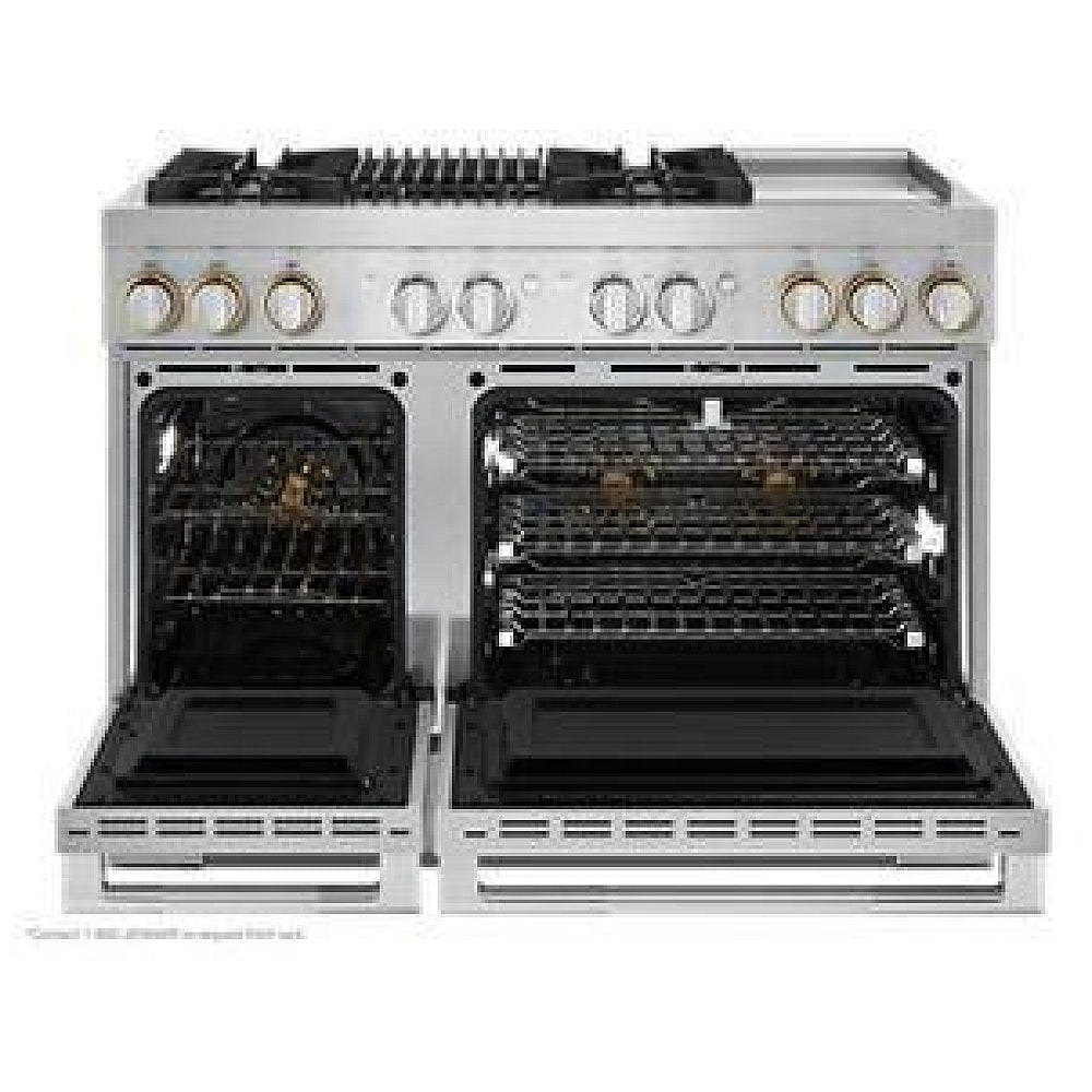 JennAir Rise JDRP748HL Dual Fuel Range, 6.3 cu. ft. capacity, 48 inch exterior width, True Convection, 4 Burners