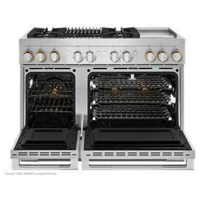 JennAir Rise JDRP748HL Dual Fuel Range, 6.3 cu. ft. capacity, 48 inch exterior width, True Convection, 4 Burners