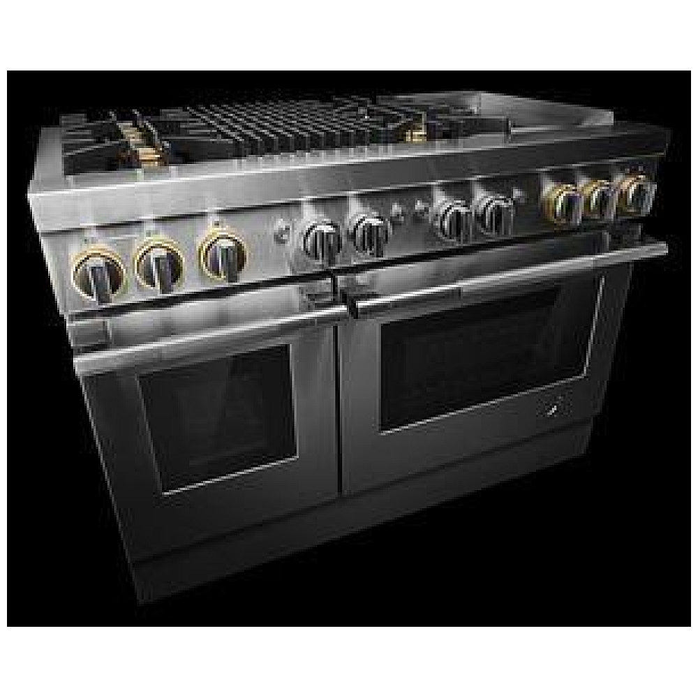 JennAir Rise JDRP748HL Dual Fuel Range, 6.3 cu. ft. capacity, 48 inch exterior width, True Convection, 4 Burners