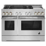 JennAir Rise JDRP748HL Dual Fuel Range, 6.3 cu. ft. Capacity, 48 inch Exterior Width, Dual Fan True Convection, Self Clean, Double Oven, Stainless Steel colour