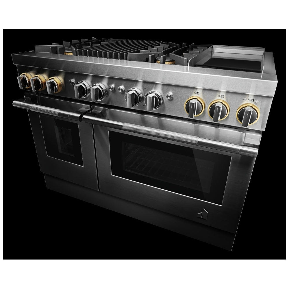 JennAir Rise JDRP748HL Dual Fuel Range, 6.3 cu. ft. capacity, 48 inch exterior width, True Convection, 4 Burners
