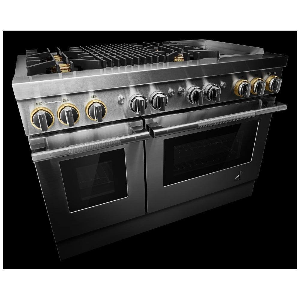 JennAir Rise JDRP748HL Dual Fuel Range, 6.3 cu. ft. capacity, 48 inch exterior width, True Convection, 4 Burners