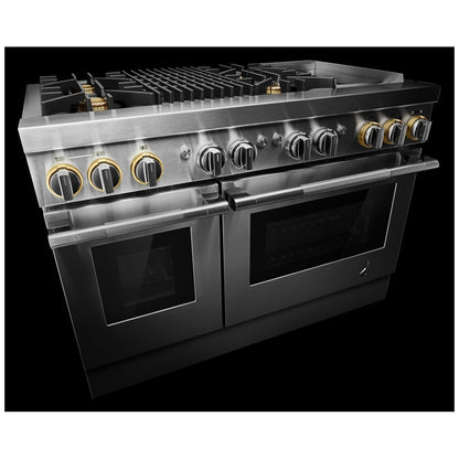 JennAir Rise JDRP748HL Dual Fuel Range, 6.3 cu. ft. capacity, 48 inch exterior width, True Convection, 4 Burners