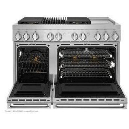 JennAir Noir JDRP748HM Dual Fuel Range, 6.3 cu. ft. Capacity, 48 inch Exterior Width, True Convection, 4 Burners