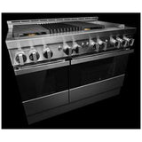 JennAir Noir JDRP748HM Dual Fuel Range, 6.3 cu. ft. Capacity, 48 inch Exterior Width, Dual Fan True Convection, Self Clean, Double Oven, Stainless Steel colour