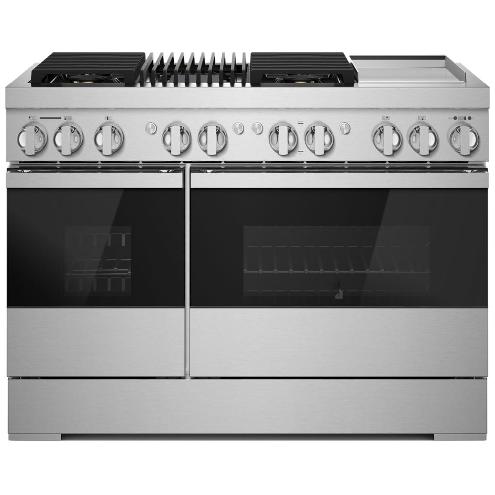 JennAir Rise JDSP536HL 双燃料炉灶，7.1 立方英尺容量，36 英寸外部宽度，真对流，4 个燃烧器