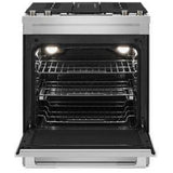 JennAir JDS1750ML Dual Fuel Range, 6.4 cu. ft. Capacity, 30 inch Exterior Width, True Convection, 4 Burners, Yes, Self Clean, Stainless Steel colour