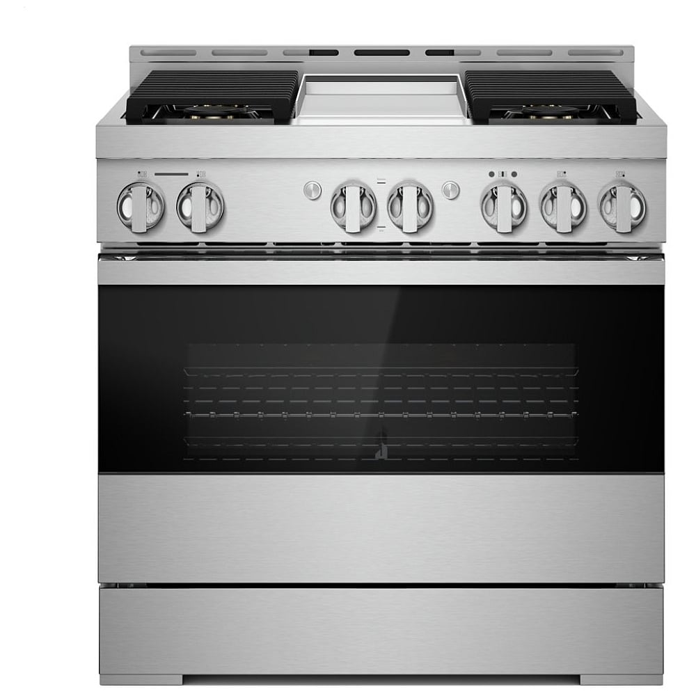 JennAir Noir JDSP536HM Dual Fuel Range, 7.1 cu. ft. Capacity, 36 inch Exterior Width, True Convection, 4 Burners, Self Clean, Stainless Steel colour