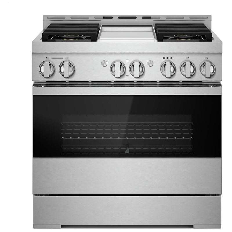 JennAir Noir JDSP536HM Dual Fuel Range, 7.1 cu. ft. Capacity, 36 inch Exterior Width, True Convection, 4 Burners, Self Clean, Stainless Steel colour