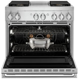 JennAir Noir JDSP536HM Dual Fuel Range, 7.1 cu. ft. Capacity, 36 inch Exterior Width, True Convection, 4 Burners, Self Clean, Stainless Steel colour