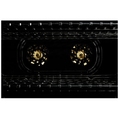 JennAir Noir JDSP536HM 双燃料炉灶，7.1 立方英尺容量，36 英寸外部宽度，真对流，4 个燃烧器